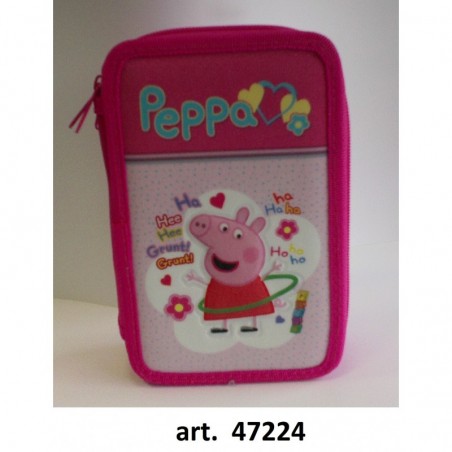 Astuccio 3 zip Peppa Pig