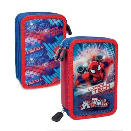 Astuccio 3 zip Spiderman Tech