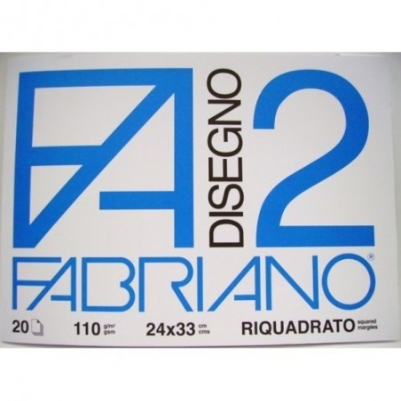 Blocco F2 Fabriano 24 x 33 Riquadrato 20 pz