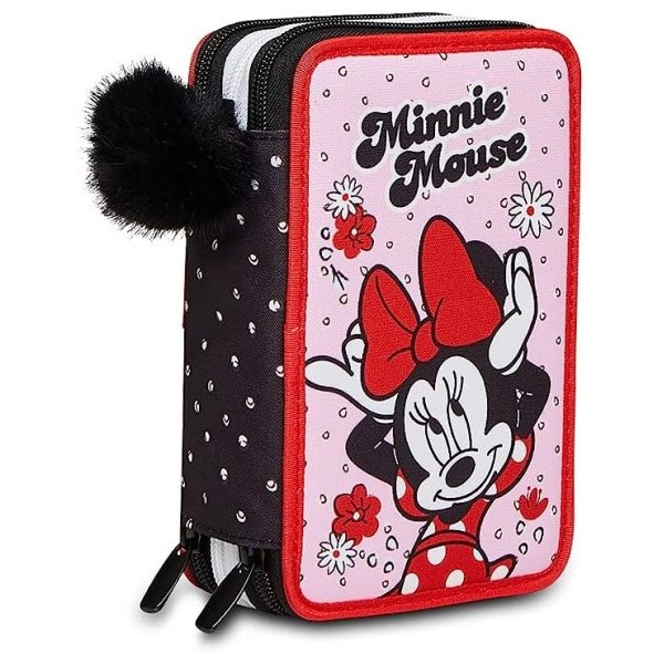 Astuccio 3 zip Minnie Mouse Seven