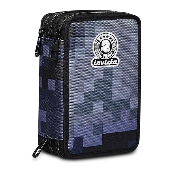 Astuccio 3 zip Invicta Pixel Camo