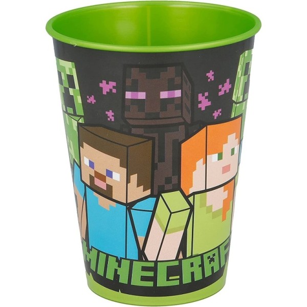 Bicchiere 260 ml in plastica Minecraft